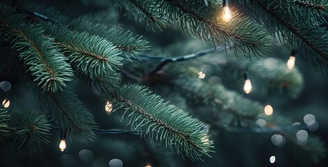 Christmas Tree in the middle of the Forest in a Snowy Day. X-Mas Event. 25th December.