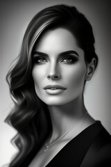 Naklejka premium woman in black and white pose