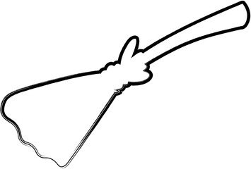 Broom Halloween holiday decoration and design.