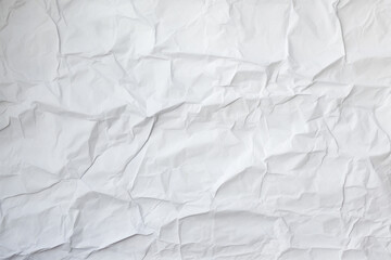 Seamless wrinkled crumpled old white paper sheet poster placard white color background generative AI