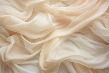Obraz premium Generative ai picture of beautiful elegant beige soft luxury silk satin cotton fabric background