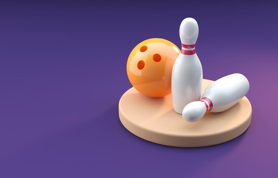Isolated Bowling Ball. 3D Illustration