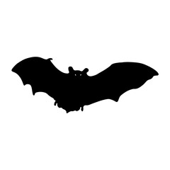 Halloween Bat Silhouette with Flat Design. Vector Illustration