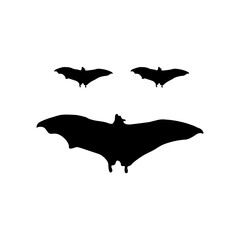 Halloween Bat Silhouette with Flat Design. Vector Illustration