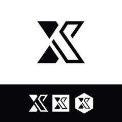 vector, set, abstract, letters XS, can X, symbols, simple,