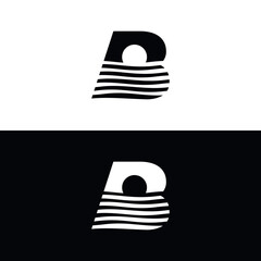 vector, Logo B, beach and sun, nature, black and white