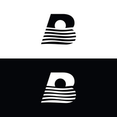 vector, Logo B, beach and sun, nature, black and white © MRANTAZI57