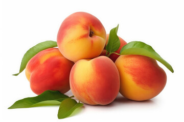 Fototapeta na wymiar Peach Fruit on White background, HD