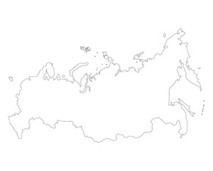 Russia map in white color. Map of Russia in administrative regions. 