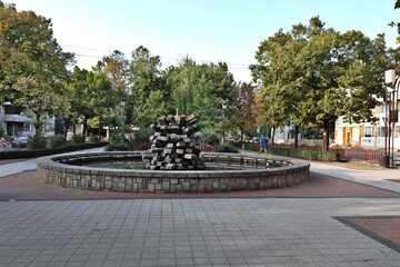 fountain of stones in the park