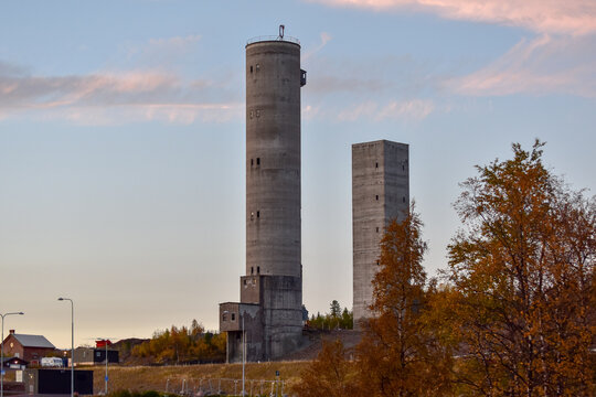 Kiruna, Sweden SEPTEMBER, 2023. The towers in Tuolluvaara near the New city Center.