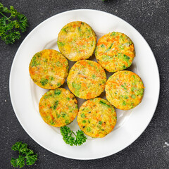 cutlet vegetable food broccoli, carrot, potatoe, onion, vegetable meal snack on the table copy space food background rustic vegetarian vegan food no met