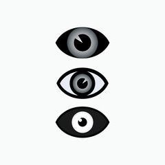 Eye Icon. Sight, Vision. Surveillance, View. Witness Symbol.