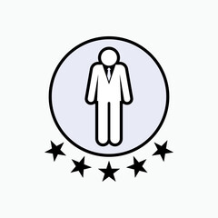 Expert Icon. Skilled Employment, Professional Symbol - Vector.