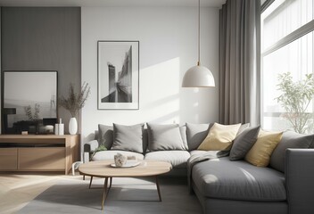 modern living room. Generative AI
