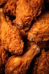 Macro view of fried chicken. full frame background image.