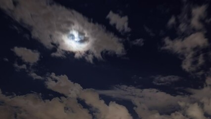 Time lapse of the monn and clouds