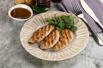 Grilled turkey breast fillet steak