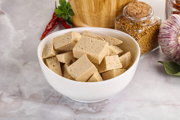 Vegan cuisine - organic tofu cheese