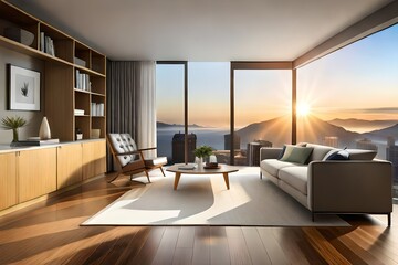 Fototapeta premium modern living room Generated Ai