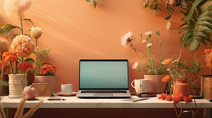 Zenful workspace photo realistic illustration - Generative AI.