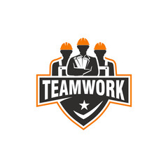 team working logo design vector, team work contraction logo design vector