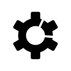 Gear setting symbol icon vector image. Illustration of the industrial wheel mechine mechanism design image