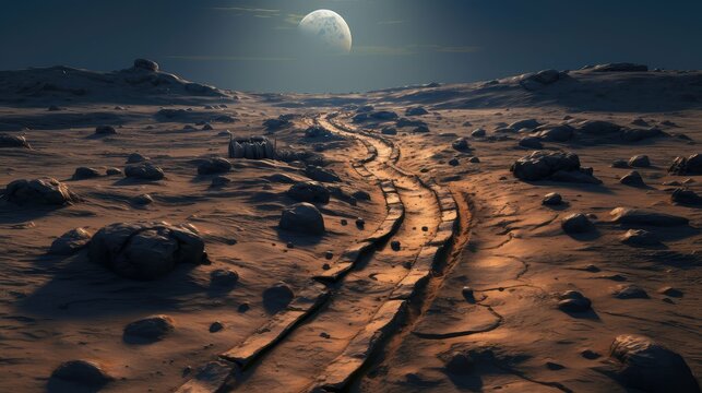 planet moon rover tracks illustration astronomy track, mission exploration, transportation robot planet moon rover tracks