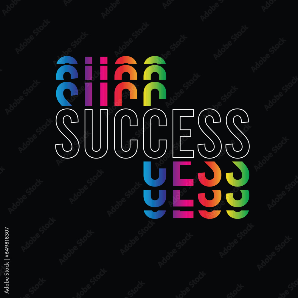 Wall mural success typography colourful motivation quotes text graphic design