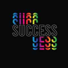 Success  typography colourful motivation quotes text graphic design
