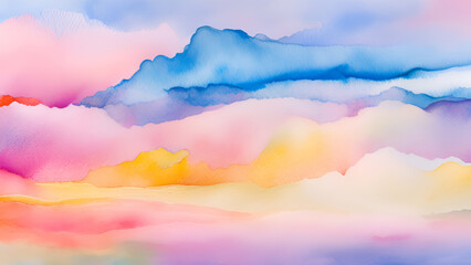 abstract watercolor background with clouds