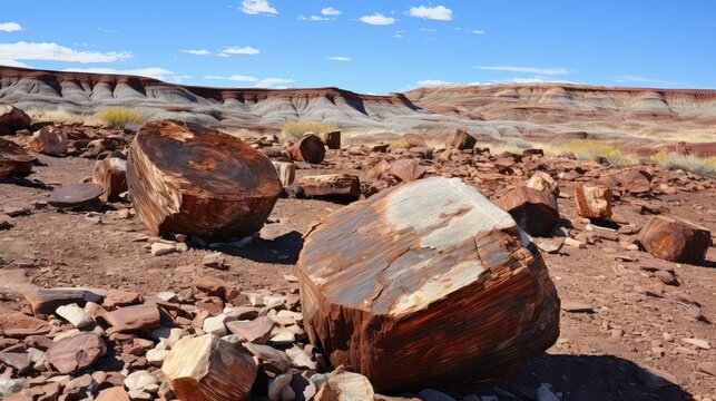 wood petrified forest ancient illustration travel geology, fossil national, park stone wood petrified forest ancient