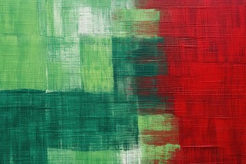 green and red abstract background on canvas texture