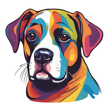 Vector art cute dog , colourful , without background. - Generated by AI.