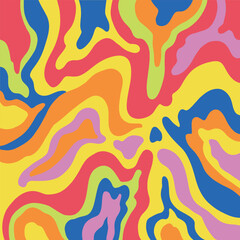 Modern bold liquid wall art vector background. Colorful background drawing with wavy abstract shapes. Design for wall framed prints, canvas prints, poster, home decor, cover, wallpaper.