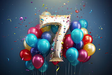7th Birthday Bash: A Colorful and Exciting Illustration for Celebrating