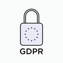 GDPR Icon. General Data Protection Regulation. 