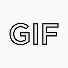 GIF Text Icon. Abbreviation,  Symbol of Graphics Interchange Format.