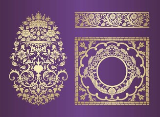 traditional paisley floral pattern, textile , Rajasthan, royal India	
