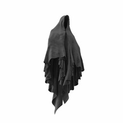 Halloween scary ghost dementor character isolated on white background.