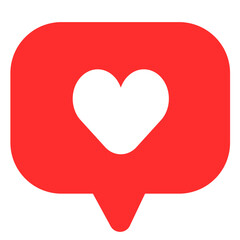 Heart in speech bubble icon isolated, Emoji, chat and Social Network, Notifications icon