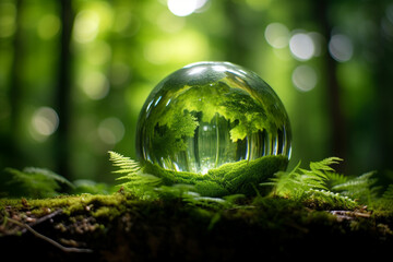 Picture generative AI concept saving of ecology technology science for the development of sustainability