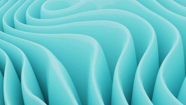 Abstract background with flowing and transforming blue draping texture. Design. Folded textile, animated fabric.