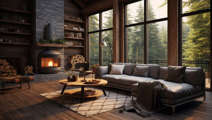 House window interior room design modern floor home architecture furniture table sofa luxury