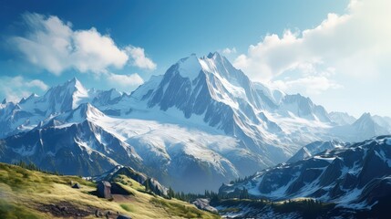 sky Mont Blanc Majesty illustration snow mountain, blue view, landscape mountains sky Mont Blanc Majesty