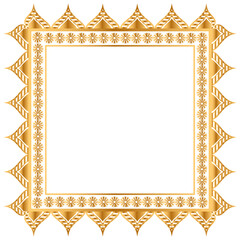 Luxury vintage frame white golden set arabic islamic banner title text box in background