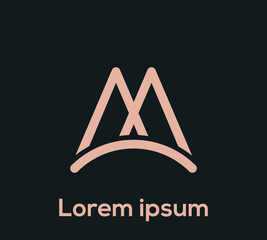 Minimal Letter 'M' Logo Design Illustration Template.