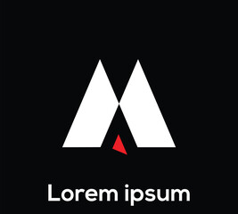 Abstract 'M' Logo Design illustration template