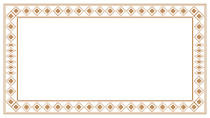 Luxury golden rectangle corner certificate border pattern line photo thai frame islamic wedding invitation background