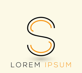 Minimal Letter 'S' Logo Design Illustration Template.